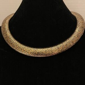 Vintage Aldo Arvan cheetah leopard coil choker necklace. 19 inches long. Boho.